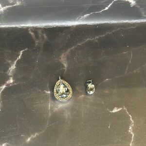 Swarovski Silver and Gold Teardrop Earrings